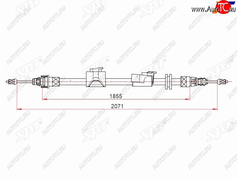 1 179 р. Трос ручного тормоза RH SAT Ford Mondeo Mk4,BD дорестайлинг, седан (2007-2010)  с доставкой в г. Воронеж
