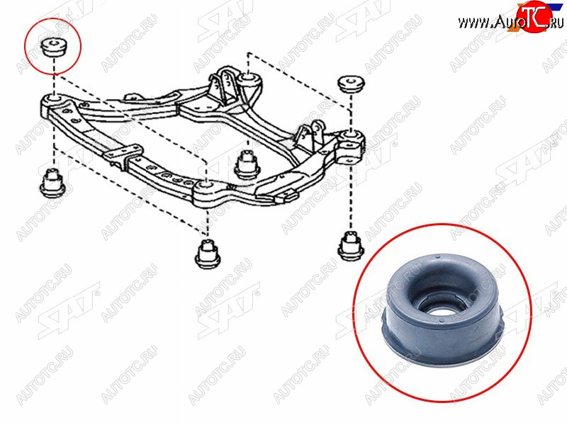 231 р. Сайлентблок Toyota Harrier (XU30) 03-13  Lexus RX 03-15  Toyota Highlander 00-07  Kluger V 00-07 SAT ST-52213-28020  с доставкой в г. Воронеж