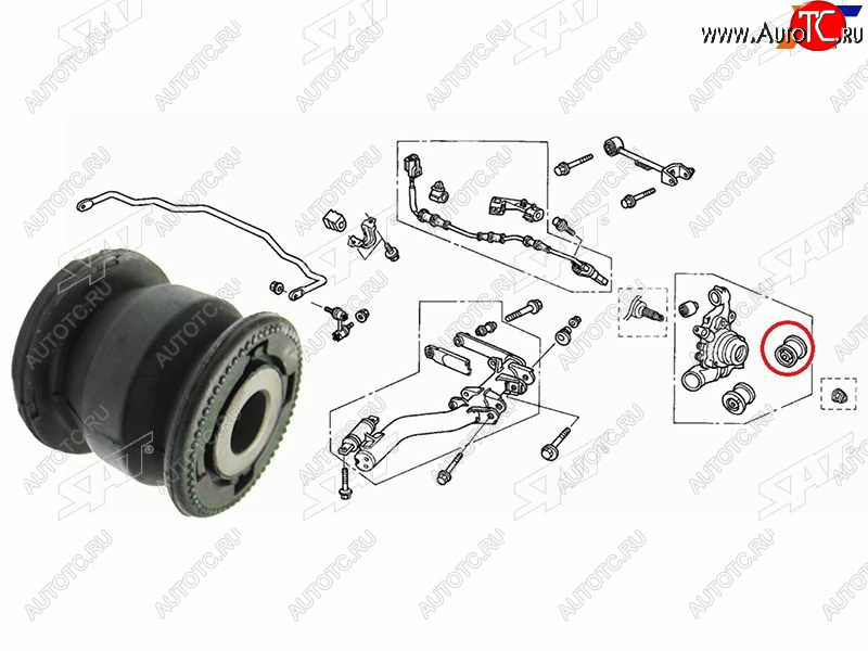 419 р. Сайлентблок Honda Civic 00-06  Civic Ferio 00-05  CR-V 01-06  Stream 00-06  Mazda 3 13-19  6 12 SAT ST-52366-S5A-024  с доставкой в г. Воронеж