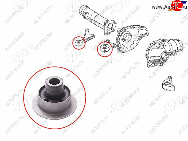 739 р. Сайлентблок правой опоры дифференциала TOYOTA LAND CRUISER 200LEXUS LX570460 07- SAT ST-52380-60080B  с доставкой в г. Воронеж