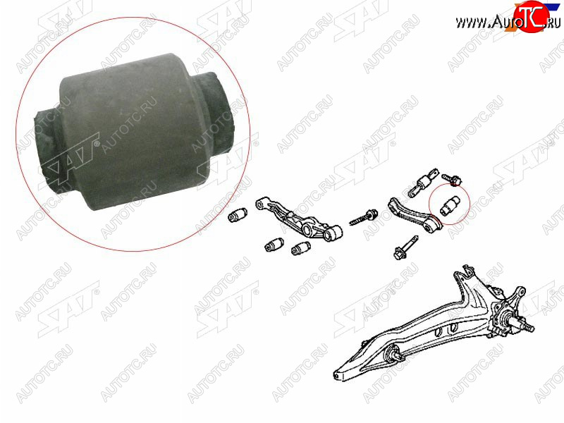 256 р. Сайлентблок Honda Civic 87-95  Civic Ferio 91-95  Domani 92-96  Integra 89-00 (Сверху Зад) SAT ST-52395-SH3-004  с доставкой в г. Воронеж