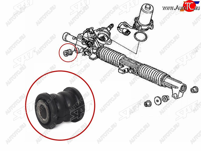 177 р. Втулка рулевой рейки Honda Civic 00-06  Civic Ferio 00-05  Fit 01-07  Mobilio 01-08 SAT ST-53010-S5S-000B  с доставкой в г. Воронеж
