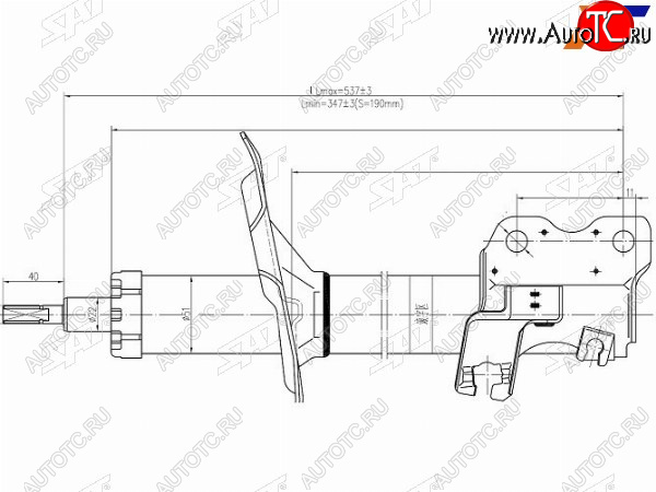 3 389 р. Стойка передняя LH SAT Nissan Tino V10 доресталийнг (1998-2003)  с доставкой в г. Воронеж