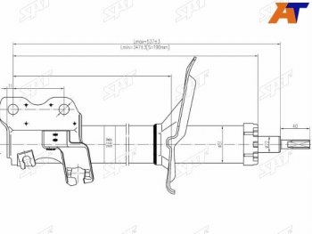 Стойка передняя RH SAT Nissan Tino V10 доресталийнг (1998-2003) ()