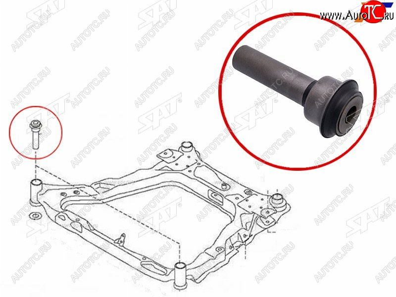 739 р. Сайлентблок Nissan Juke 10-20  Qashqai 06-13  X-Trail 07-15  Dualis 07-14  Renault Koleos 08-16 SAT ST-54466-JD000  с доставкой в г. Воронеж