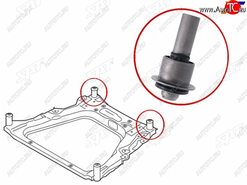 619 р. Сайлентблок Nissan Juke 10-20  Qashqai 06-13  X-Trail 07-15  Dualis 07-14  Renault Koleos 08-16 SAT ST-54467-JD00A  с доставкой в г. Воронеж