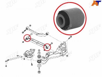 319 р. Сайлентблок Nissan Juke 10-20  Qashqai 06-22  Serena 05-16  X-Trail 07-15  Renault Koleos 08-16 SAT ST-55110-JG000-B  с доставкой в г. Воронеж. Увеличить фотографию 1