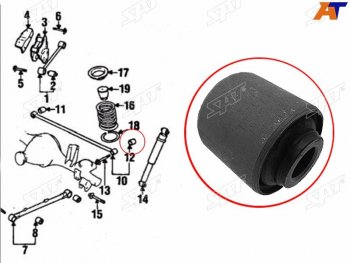 379 р. Сайлентблок Nissan Pathfinder 95-04  Terrano 95-02  Chrysler Pacifica 03-08  Infiniti QX4 96-03  SAT ST-55135-11C00  с доставкой в г. Воронеж. Увеличить фотографию 1