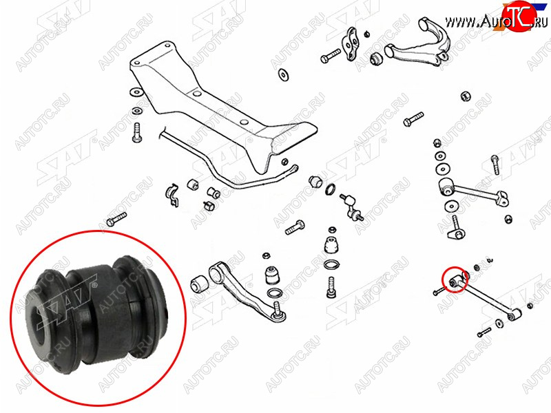 223 р. Сайлентблок задней поперечной тяги  HYUNDAI SONATA (EF) 01-13KIA OPTIMAMAGENTIS 01-05              SAT ST-55254-38000  с доставкой в г. Воронеж