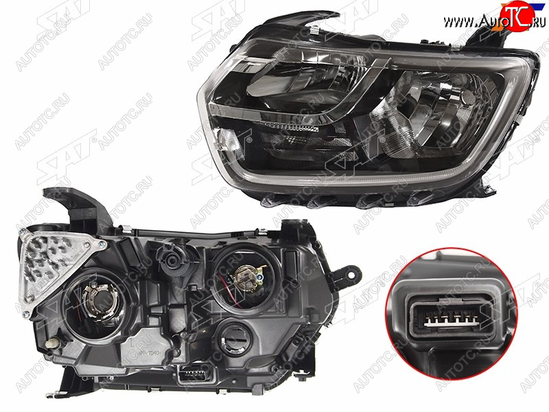 5 649 р. Фара левая SAT Renault Duster HM рестайлинг (2021-2024)  с доставкой в г. Воронеж