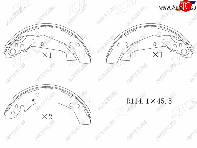 1 999 р. Колодки тормозные задние RH-LH SAT Hyundai Sonata EF рестайлинг ТагАЗ (2001-2013)  с доставкой в г. Воронеж