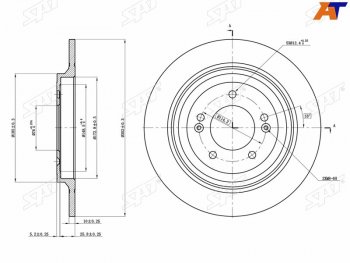 1 879 р. Диск тормозной передний Ø302mm SAT Hyundai Tucson TL рестайлинг (2018-2021)  с доставкой в г. Воронеж. Увеличить фотографию 2