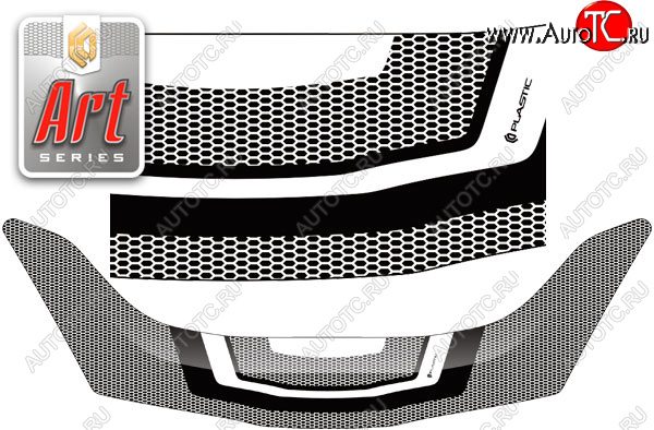 2 599 р. Дефлектор капота CA-Plastic  Honda Fit ( GE,  2) (2007-2014) дорестайлинг, GE 1-ый рестайлинг, GE 2-ой рестайлинг (серия ART графит)  с доставкой в г. Воронеж