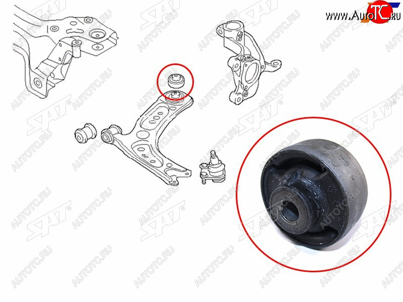 419 р. Сайлентблок Audi A3 12-19  Skoda Karoq 17-  Kodiaq 16-22  Octavia 04-20  Volkswagen Golf 12-19  SAT ST-5Q0407183E  с доставкой в г. Воронеж