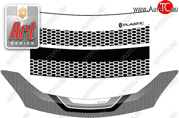 2 479 р. Дефлектор капота CA-Plastic  Toyota Ractis (2010-2016) (Серия Art серебро)  с доставкой в г. Воронеж