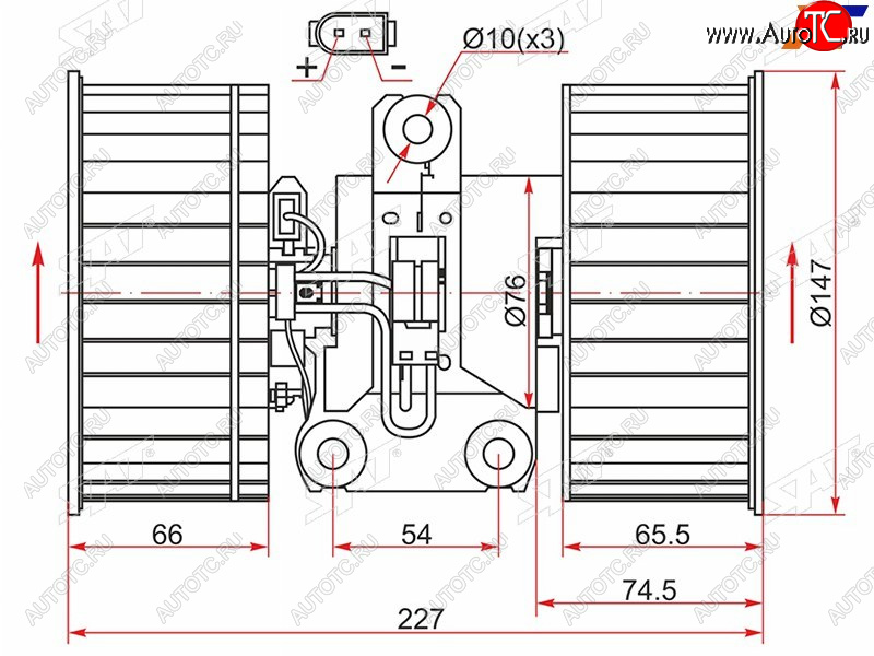 3 189 р. Мотор отопителя салона BMW 5-Series 95-04  X5 99-06  Land Rover Range Rover 02-12 SAT ST-64118385558  с доставкой в г. Воронеж