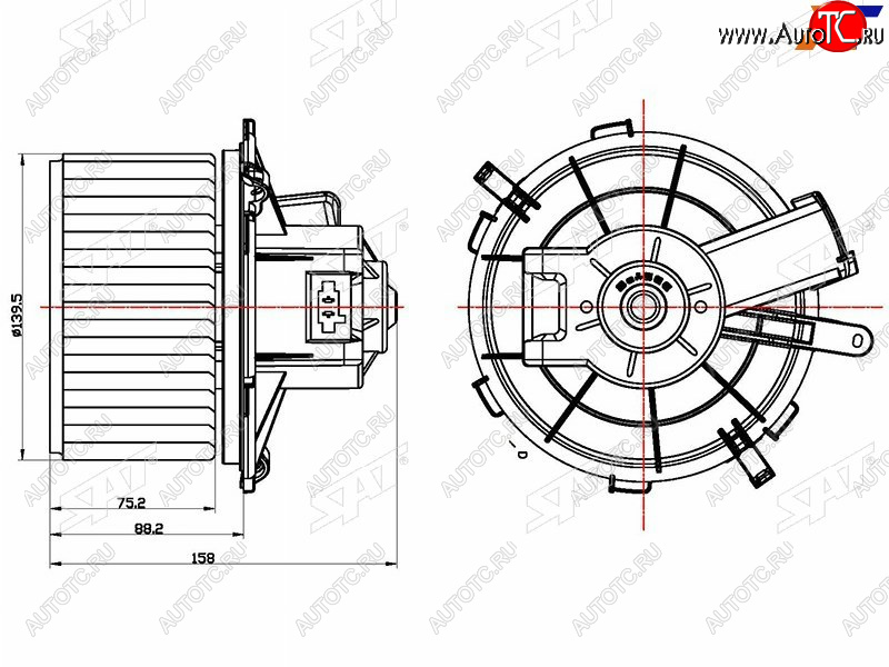 2 149 р. Мотор отопителя салона Peugeot Boxer 06-  Fiat Ducato 06-14 SAT ST-6441Y2  с доставкой в г. Воронеж