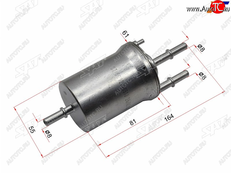 999 р. Фильтр топливный 4 bar VW POLO 01-JETTA 1.6 05-SKODA FABIA 01-OCTAVIA 04-13RAPID 12- SAT ST-6Q0201051J  с доставкой в г. Воронеж