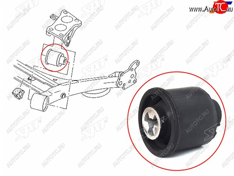 559 р. Сайлентблок Audi A3 96-13  Skoda Octavia 96-10  Rapid 12-  Volkswagen Golf 97-06  Polo 01-22  A SAT ST-6R0501541A  с доставкой в г. Воронеж