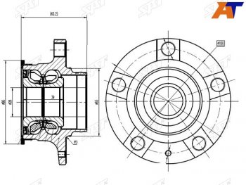 1 759 р. Ступичный узел задн. SKODA FABIARAPIDVW POLO (RUS) 09.11- SAT ST-6RU501611B  с доставкой в г. Воронеж. Увеличить фотографию 3