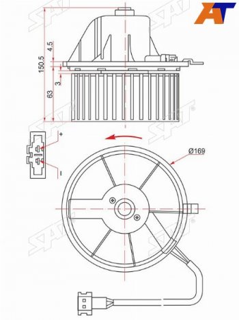 Мотор отопителя салона Volkswagen Transporter 90-03  Caravelle 90-03 SAT ST-701819021B
