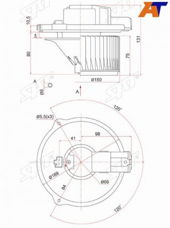 Мотор отопителя салона Subaru Legacy 03-09  Outback 03-09  Legacy B4 03-09 SAT ST-72223-AG000