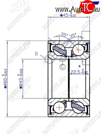 1 289 р. Подшипник перед ступицызадней VW TRANSPORTER 90- SAT ST-7D0498625  с доставкой в г. Воронеж