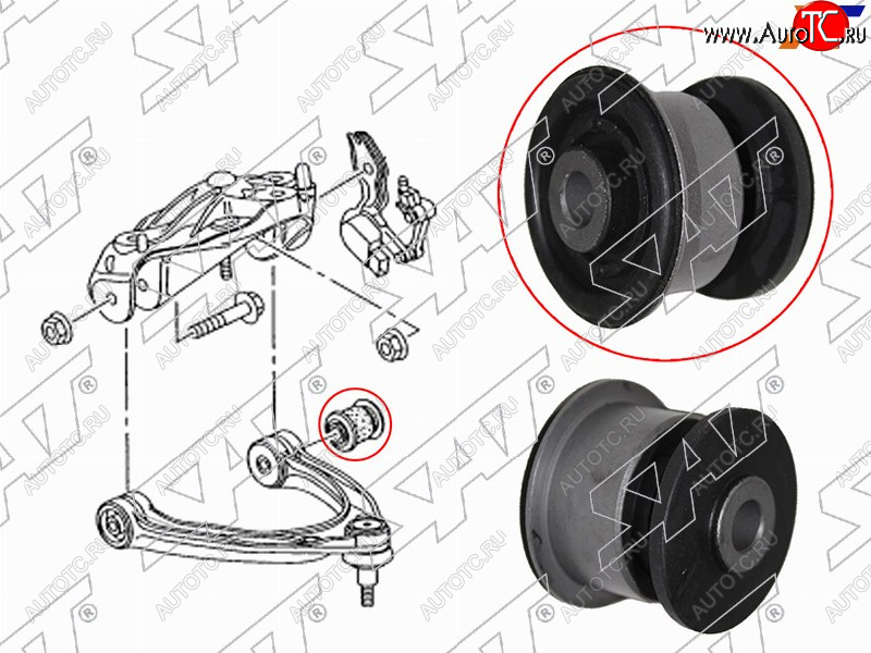 439 р. Сайлентблок Audi Q7 05-15  Volkswagen Touareg 02-18  Porsche Cayenne 02-10  Panamera 09-16 SAT ST-7L0407077  с доставкой в г. Воронеж