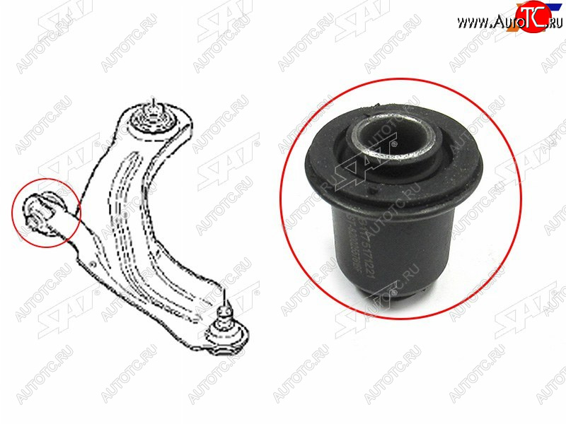 319 р. Сайлентблок Renault Clio 12-16  Kangoo 08-16  Megane 02-09  Scenic 03-09 SAT ST-8200255761BF  с доставкой в г. Воронеж
