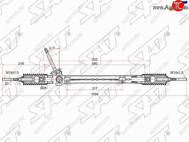 7 349 р. Рейка рулевая LHD SAT Renault Megane седан  дорестайлинг (2016-2025)  с доставкой в г. Воронеж