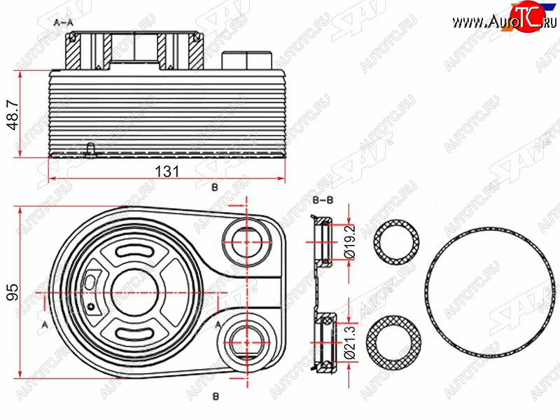 3 889 р. Радиатор масляный NISSAN QASHQAI 07-RENAULT CAPTUR 13-DUSTER 10-KANGOO 08- SAT ST-8200606297  с доставкой в г. Воронеж
