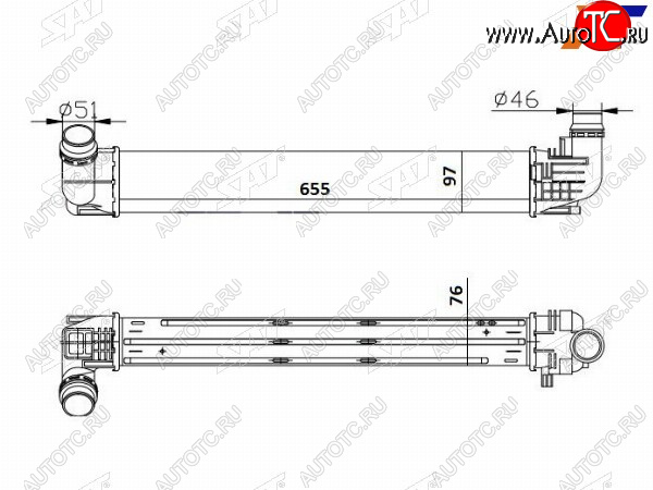 5 399 р. Интеркулер RENAULT DUSTER 1.5D 10- SAT ST-8200880552  с доставкой в г. Воронеж