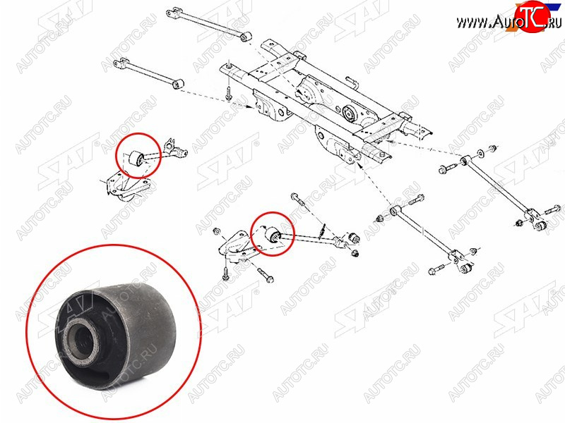779 р. Сайлентблок Nissan Terrano 14-22  Renault Duster 10-21  Kaptur 16-20 SAT ST-8200841004  с доставкой в г. Воронеж