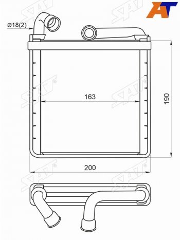 2 499 р. Радиатор отопителя салона SKODA OCTAVIA 13-KODIAQ 16-KAROQ 17-VOLKSWAGEN GOLF 12-PASSAT 14-TIGU SAT ST-87-0025  с доставкой в г. Воронеж. Увеличить фотографию 3