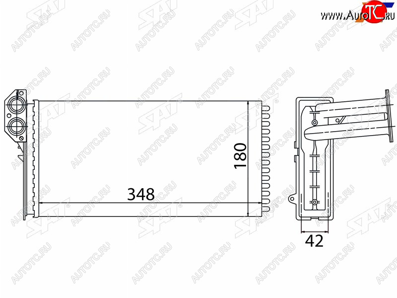 2 899 р. Радиатор отопителя салона MERCEDES SPRINTER 95-06 (трубчатый) SAT ST-87-0040  с доставкой в г. Воронеж