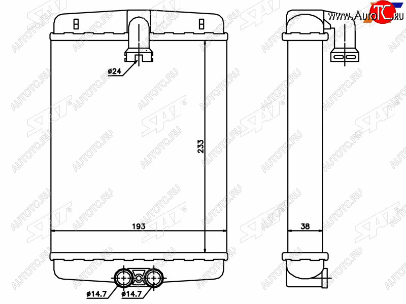 2 259 р. Радиатор отопителя салона MERCEDES C-CLASS W202 93-00(трубчатый) SAT ST-87-0036  с доставкой в г. Воронеж
