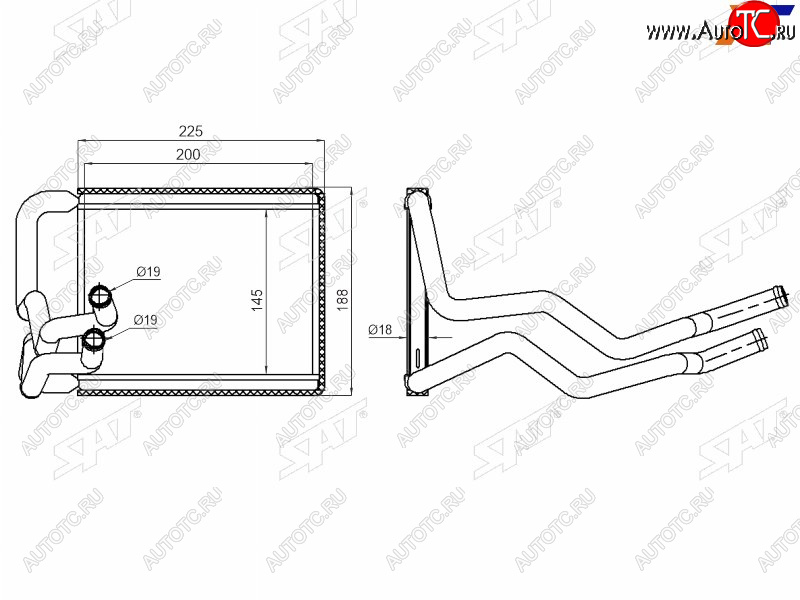 2 479 р. Радиатор отопителя салона HYUNDAI ELANTRA 06-11 SAT ST-87-0048  с доставкой в г. Воронеж
