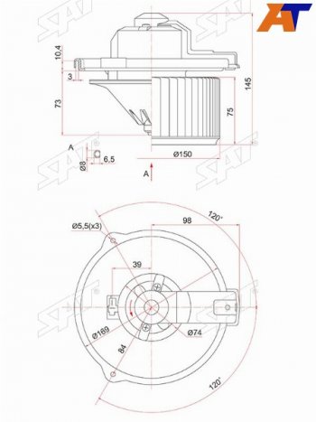 2 999 р. Мотор отопителя салона Suzuki Grand Vitara 97-05  Toyota Allion (T240) 01-07  Avensis (T250) 03-08 SAT ST-87103-12050  с доставкой в г. Воронеж. Увеличить фотографию 2