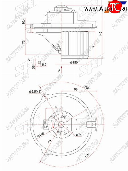 2 999 р. Мотор отопителя салона Suzuki Grand Vitara 97-05  Toyota Allion (T240) 01-07  Avensis (T250) 03-08 SAT ST-87103-12050  с доставкой в г. Воронеж