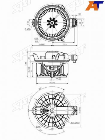 Мотор отопителя салона Toyota Corolla (E150,E180) 06-19  Corolla Fielder (E140) 06-12  Hilux Pick SAT ST-87103-42090
