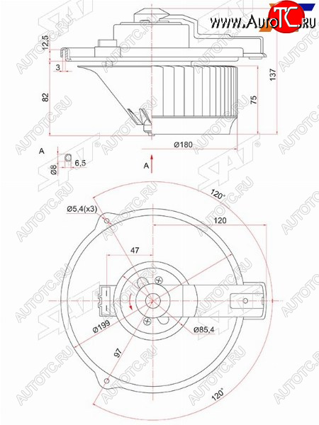 3 399 р. Мотор отопителя салона Toyota Harrier (XU10) 97-03  Aristo 97-04  Highlander 00-07  Kluger V 00-0 SAT ST-87103-51010  с доставкой в г. Воронеж