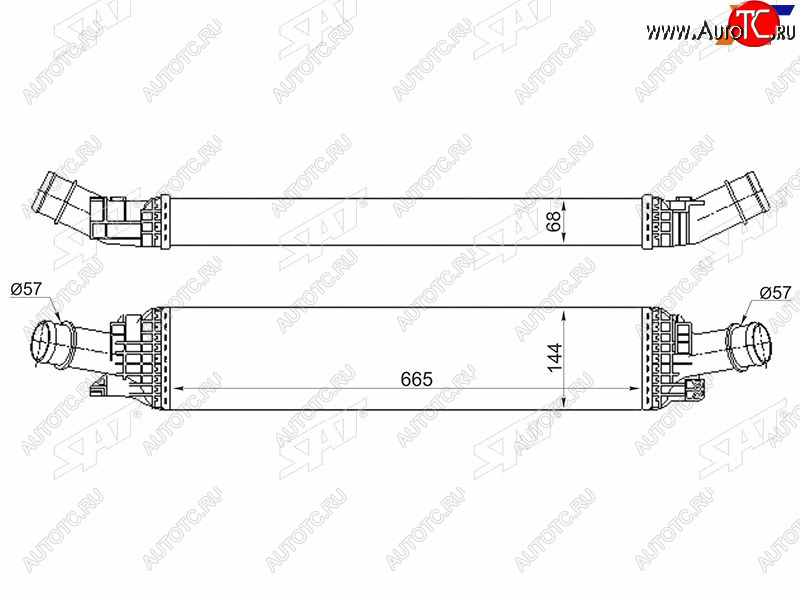 5 649 р. Интеркулер AUDI A4 07-A5 07-A6 11-Q5 08- SAT ST-8K0145805G  с доставкой в г. Воронеж