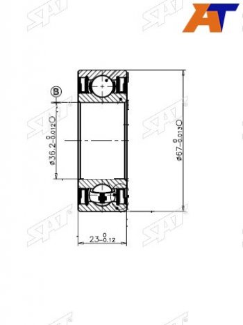 619 р. Подшипник привода TOYOTA SCEPTERGRACIACORONAMARK 2CROWNARISTO 4WD 92- SAT ST-90363-36001  с доставкой в г. Воронеж. Увеличить фотографию 2