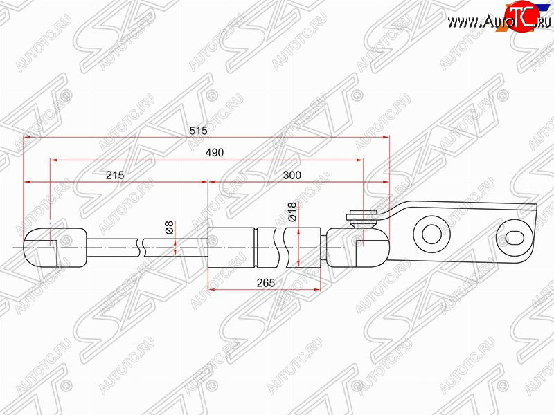 1 059 р. Правый упор крышки багажника SAT Nissan AD Y11 (1999-2008)  с доставкой в г. Воронеж