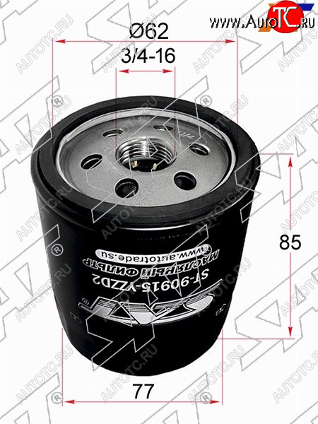 189 р. Фильтр масляный TOYOTA 1GFE,#JZ#,1,2MZFE 92- SAT ST-90915-YZZD2  с доставкой в г. Воронеж