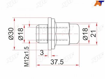 160 р. Гайка колесная закрытая чёрная TOYOTA HILUXLAND CRUISER PRADOTACOMAWILL VS SAT ST-90942-01077  с доставкой в г. Воронеж. Увеличить фотографию 1