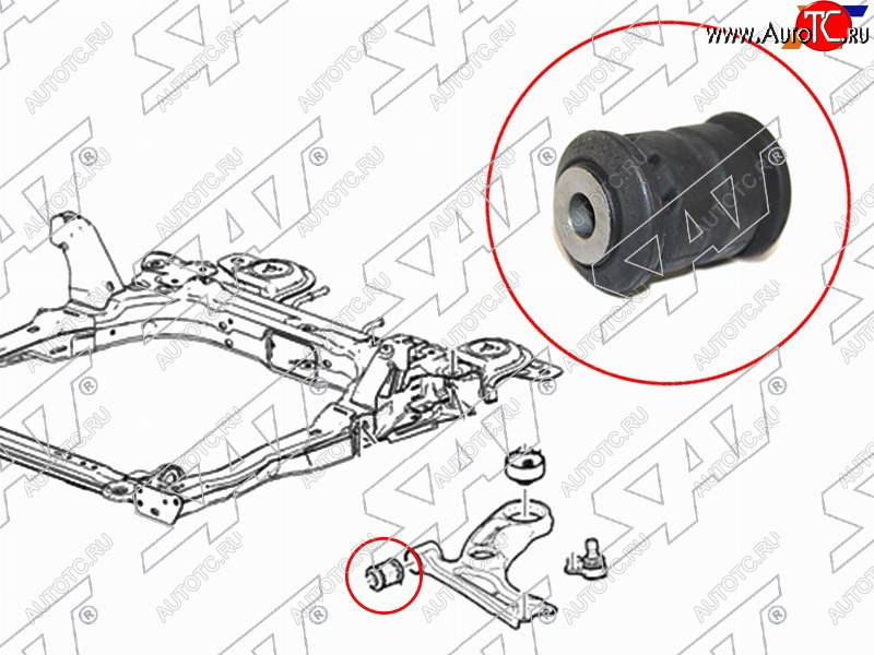 359 р. Сайлентблок рычага передний FR SAT  Chevrolet Aveo  T300 (2011-2015), Chevrolet Cobalt (2011-2019), Ravon R4 (2016-2020)  с доставкой в г. Воронеж