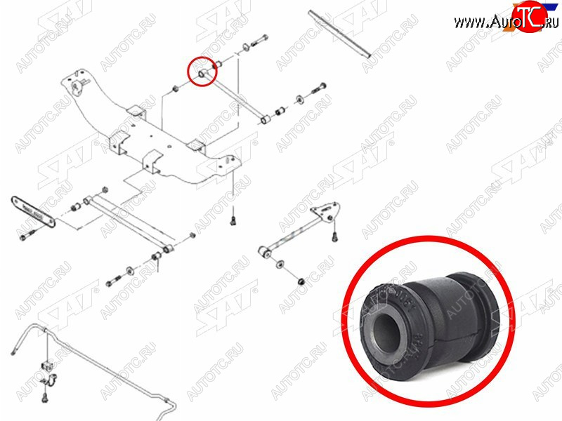 299 р. Сайлентблок Audi A6 97-05  Chevrolet Lacetti 04-13  Daewoo Lacetti 04-09  Toyota Corolla (E100,E1 SAT ST-96550051  с доставкой в г. Воронеж
