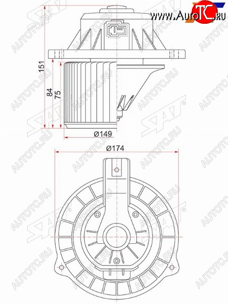 3 499 р. Мотор отопителя салона Hyundai Solaris 10-17  Kia Rio 11-17  Hyundai Accent 11-17 SAT ST-97111-4L000  с доставкой в г. Воронеж