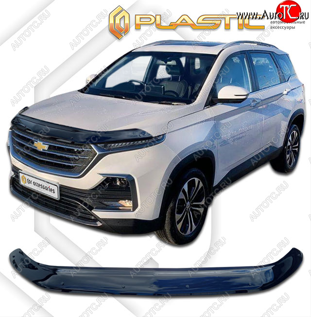 2 399 р. Дефлектор капота (ОАЭ) CA-Plastic Exclusive  Chevrolet Captiva  CN202S (2018-2025) дорестайлинг (classic черный, без надписи)  с доставкой в г. Воронеж